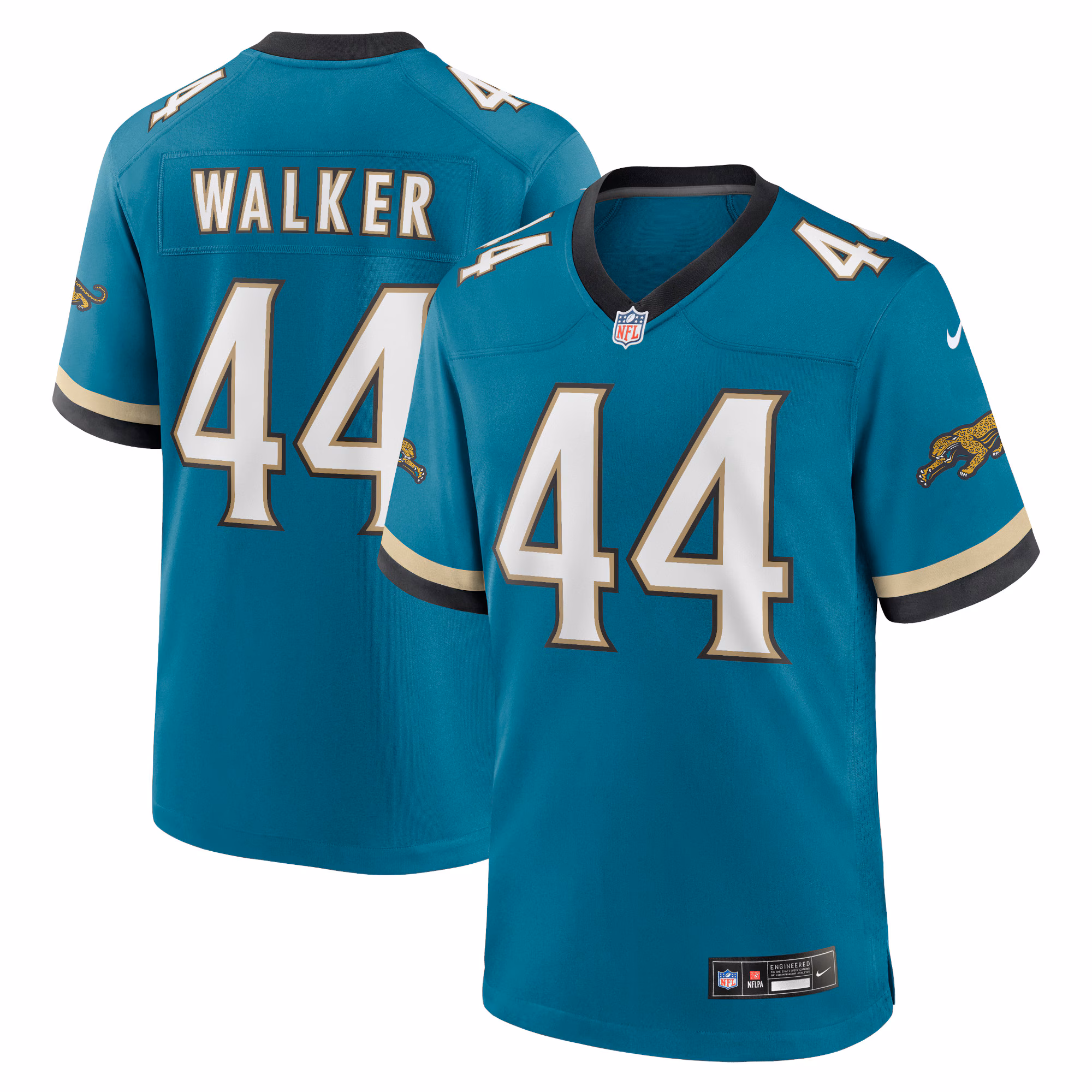Travon Walker #44 Jacksonville Jaguars Prowler Throwback Player Game Jersey - Teal