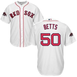 Boston Red Sox #50 Mookie Betts White New Cool Base 2018 World Series Champions Stitched Jersey