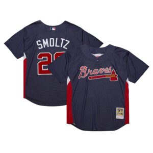 Atlanta Braves John Smoltz #29 Mitchell & Ness Navy Authentic Batting Practice Jersey