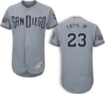 Men's San Diego Padres #23 Fernando Tatis JR. Majestic Flex Base Road Gray On-Field Jersey