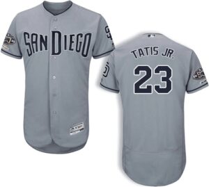 Men's San Diego Padres #23 Fernando Tatis JR. Majestic Flex Base Road Gray On-Field Jersey