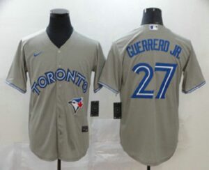 Men's Toronto Blue Jays #27 Vladimir Guerrero Jr. Gray Stitched Cool Base  Jersey