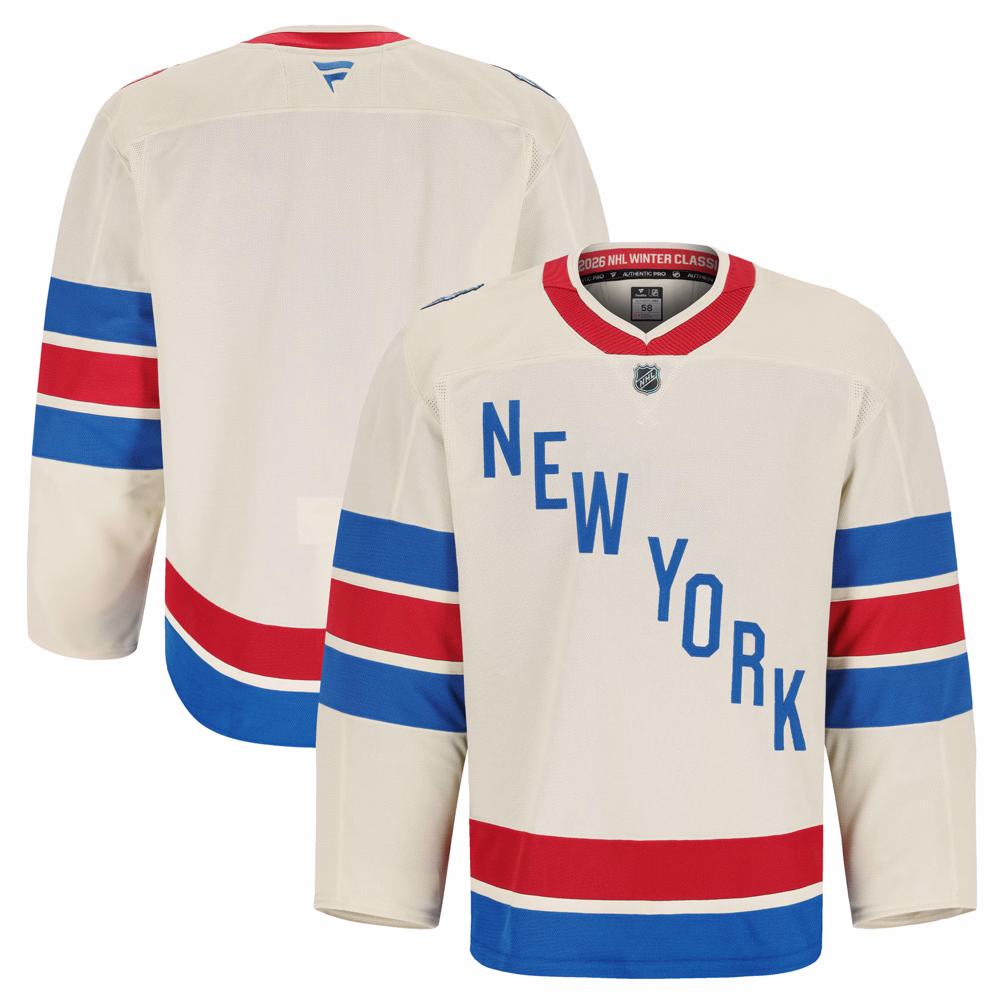 New York Rangers  Fanatics Beige 2026 NHL Winter Classic Authentic Pro Jersey
