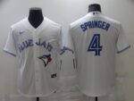 Men's  Toronto Blue Jays #4 George Springer White Stitched Cool Base Jersey