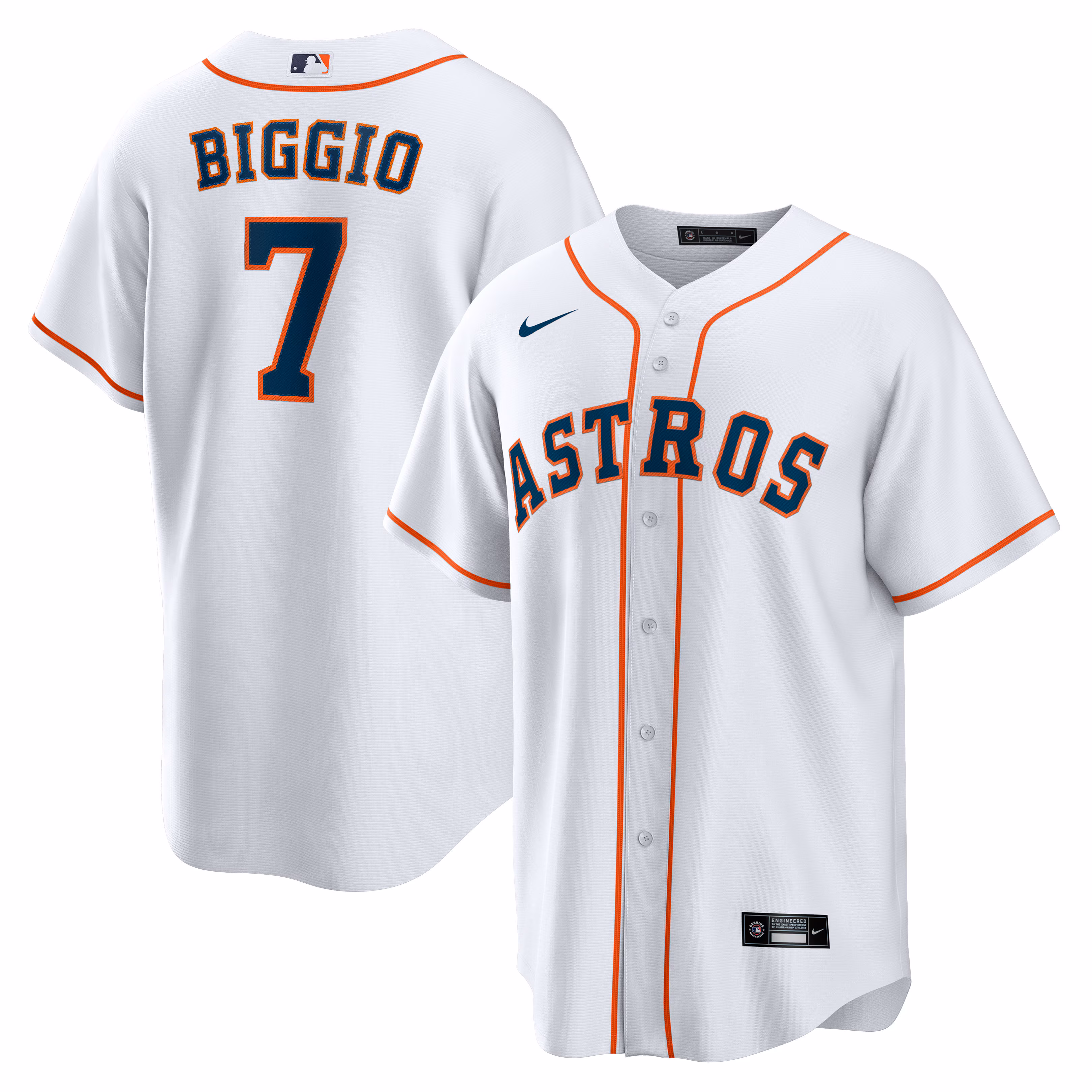 Houston Astros Craig Biggio #7 White Home Retired Player Replica Jersey