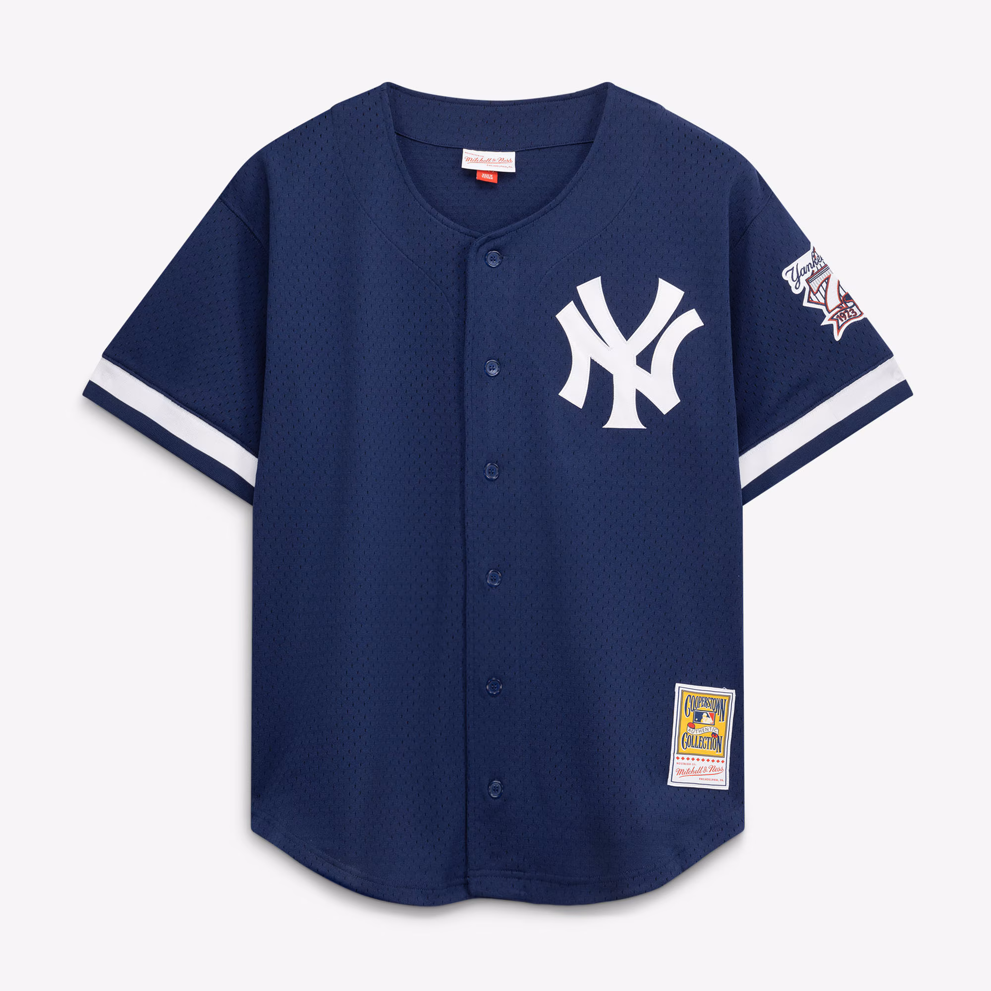 New York Yankees Mariano Rivera #42 Mitchell & Ness Navy Cooperstown Collection Mesh Batting Practice Button-Up Jersey