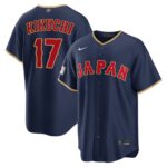 Yusei Kikuchi #17 Japan Baseball 2026 World Baseball Classic Road Stadium Jersey - Navy