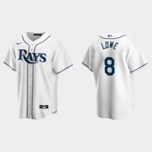 Men's Tampa Bay Rays #8 Brandon Lowe Home White Jersey
