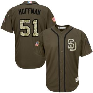 Men's San Diego Padres #51 Trevor Hoffman Green Majestic Salute to Service Jersey