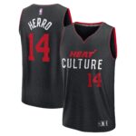 Unisex Miami Heat Tyler Herro  Black 2023/24 Fast Break Jersey - City Edition