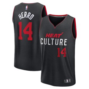 Unisex Miami Heat Tyler Herro  Black 2023/24 Fast Break Jersey - City Edition