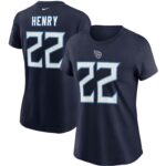 Women's Derrick Henry Navy Tennessee Titans Player Name & Number T-Shirt
