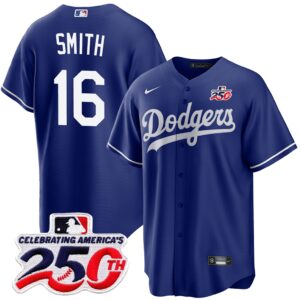 Will Smith #16 Los Angeles Dodgers 250th Patch Alternate Jersey - Royal