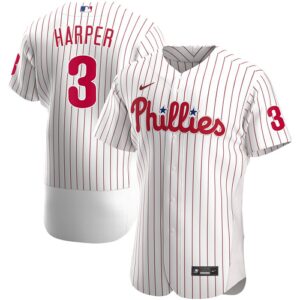 Men's  Philadelphia Phillies #3 Bryce Harper White Home 2020 Player Jersey