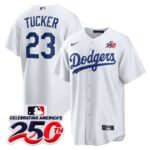 Kyle Tucker #23 Los Angeles Dodgers 250th Patch Alternate Jersey - White
