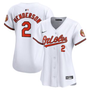 Women's Baltimore Orioles Gunnar Henderson #2 White Home Limited Player Jersey