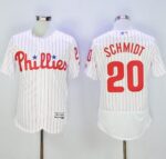 Philadelphia Phillies #20 Mike Schmidt White(Red Strip) Flexbase Collection Stitched Jersey