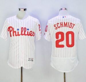 Philadelphia Phillies #20 Mike Schmidt White(Red Strip) Flexbase Collection Stitched Jersey