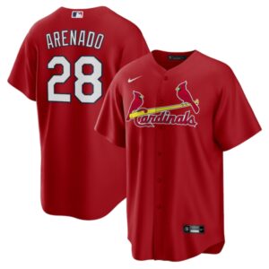 Men's St. Louis Cardinals #28 Nolan Arenado Red Alternate Official Replica Player Jersey