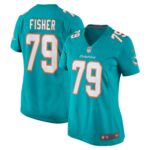 Eric Fisher Miami Dolphins Women's Home Game Player Jersey - Aqua