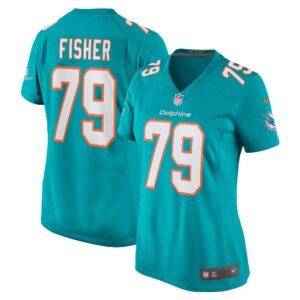 Eric Fisher Miami Dolphins Women's Home Game Player Jersey - Aqua