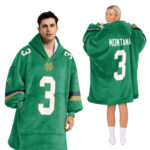 Adult 3 Notre Dame Football Unisex Blanket Hoodie