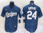 Men's  Los Angeles Dodgers #24 Kobe Bryant Blue Throwback Cool Base Jersey