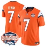John Elway #7 Denver Broncos DEN AFC West Champions Patch Vapor Limited Jersey V2 - All Stitched