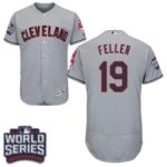 Cleveland Indians #19 Bob Feller Grey Flexbase Collection 2016 World Series Bound Stitched Jersey