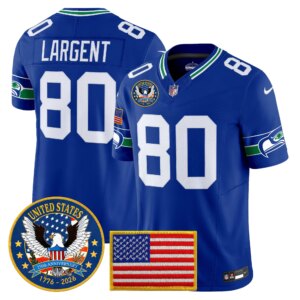 Steve Largent #80 Seattle Seahawks United States 250th Anniversary Patch Vapor Limited Jersey - All Stitched