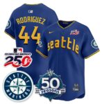 Julio Rodríguez #44 Seattle Mariners 250th Anniversary & AL West Vapor Premier Limited Jersey - Connect