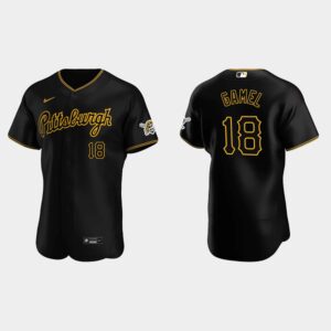 Men's Pittsburgh Pirates #18 Ben Gamel Black Alternate Flex Base Jersey