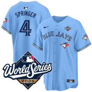 George Springer #4 Toronto Blue Jays 2025 World Series Limited Player Jersey Stitched Light Blue