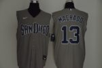 Men's San Diego Padres #13 Manny Machado Gray 2020 Cool and Refreshing Sleeveless Fan Stitched  Jersey