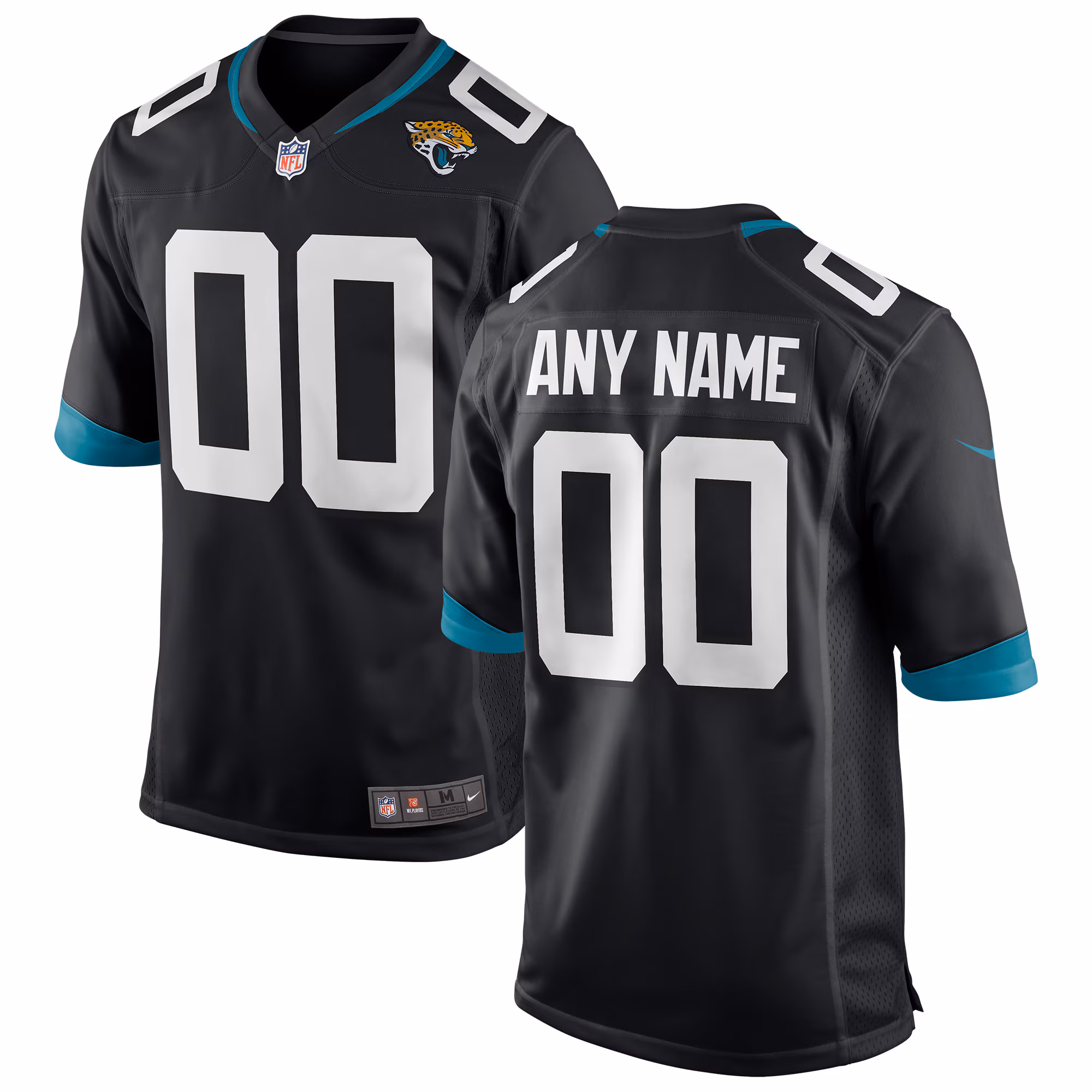 Jacksonville Jaguars #00 Custom Game Jersey - Black