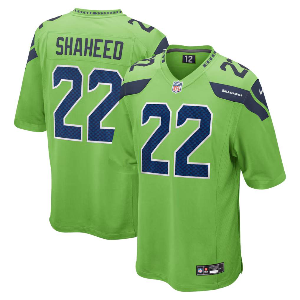 Rashid Shaheed #22 Seattle Seahawks Neon Green Alternate 2 Game Jersey