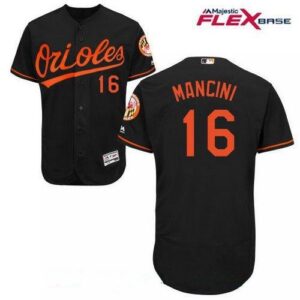 Men's Baltimore Orioles #16 Trey Mancini Black Road Flex Base Jersey