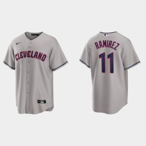 Men's Cleveland Guardians #11 Jose Ramirez Gray Jersey