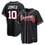 Chipper Jones #10 Atlanta Braves Fashion Replica Black Out Jersey - Black