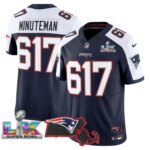 Minuteman #617 New England Patriots Super Bowl LX Patch Vapor Limited Game Jersey - All Stitched