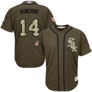 Chicago White sox #14 Paul Konerko Green Salute to Service Stitched Jersey