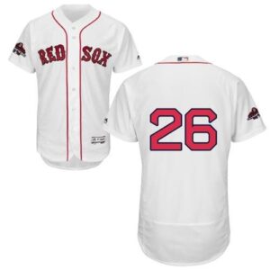 Boston Red Sox #26 Wade Boggs White Flexbase Collection 2018 World Series Champions Stitched Jersey