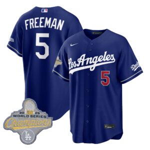 Freddie Freeman #5 Los Angeles Dodgers 2026 Gold Patch Stadium Vapor Limited Jersey - Blue