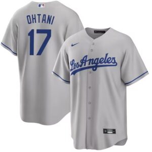 Men's Los Angeles Dodgers #17 Shohei Ohtani Gray Alternate Cool Base Jersey
