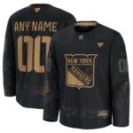 New York Rangers  Fanatics Black 2024 Military Appreciation Custom #00 Practice Jersey