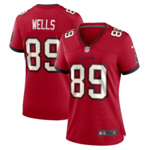 David Wells Tampa Bay Buccaneers  Women's Home Game Player Jersey - Red