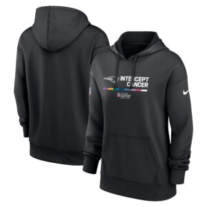 Women's Black New England Patriots 2022 Crucial Catch - Therma Performance Pullover Hoodie