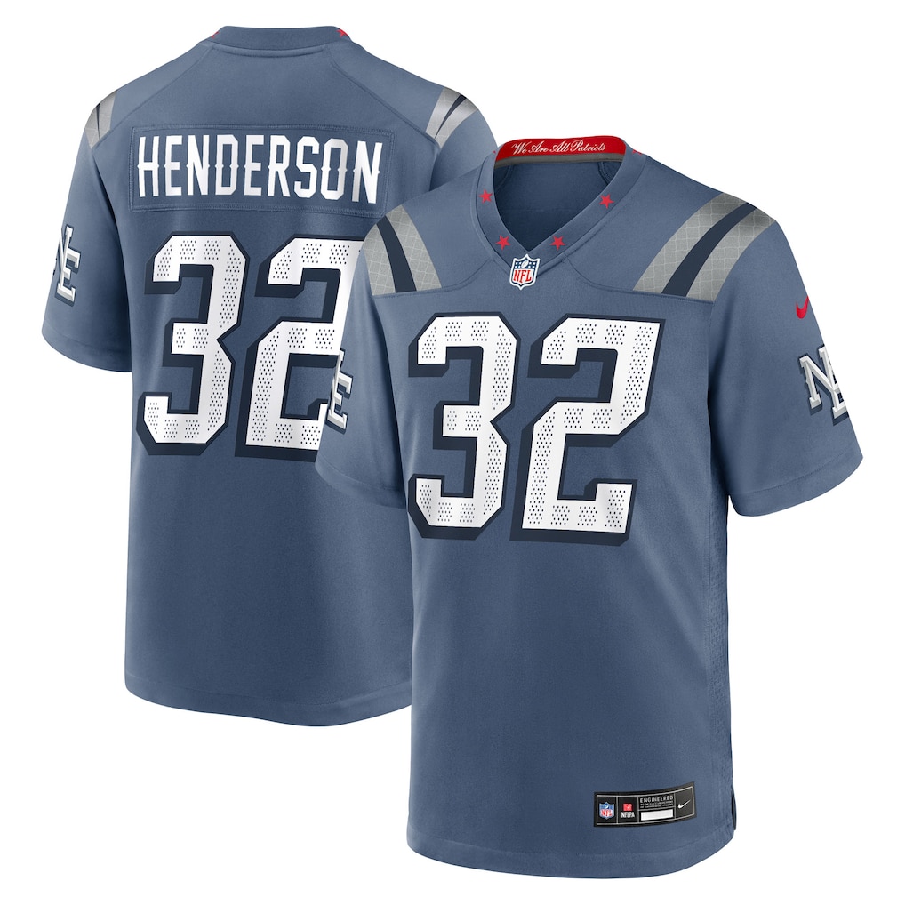 TreVeyon Henderson #32 New England Patriots 2025 Rivalries Collection Limited Jersey - Storm Blue