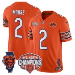 DJ Moore #2 Chicago Bears CHI 2025 NFC North Champions Patch Jersey V2 - All Stitched