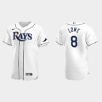 Men's Tampa Bay Rays #8 Brandon Lowe White 2020 Home Flex Base Jersey